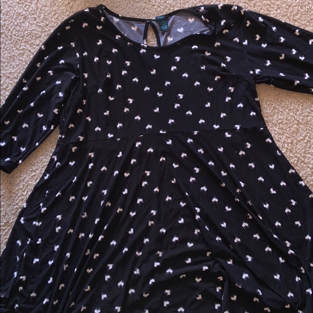 Black and white heart keyhole dress